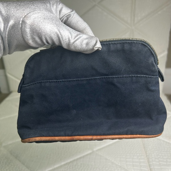 Hermes Navy Small Fabric Cosmetic Pouch Bag - Picture 4 of 12